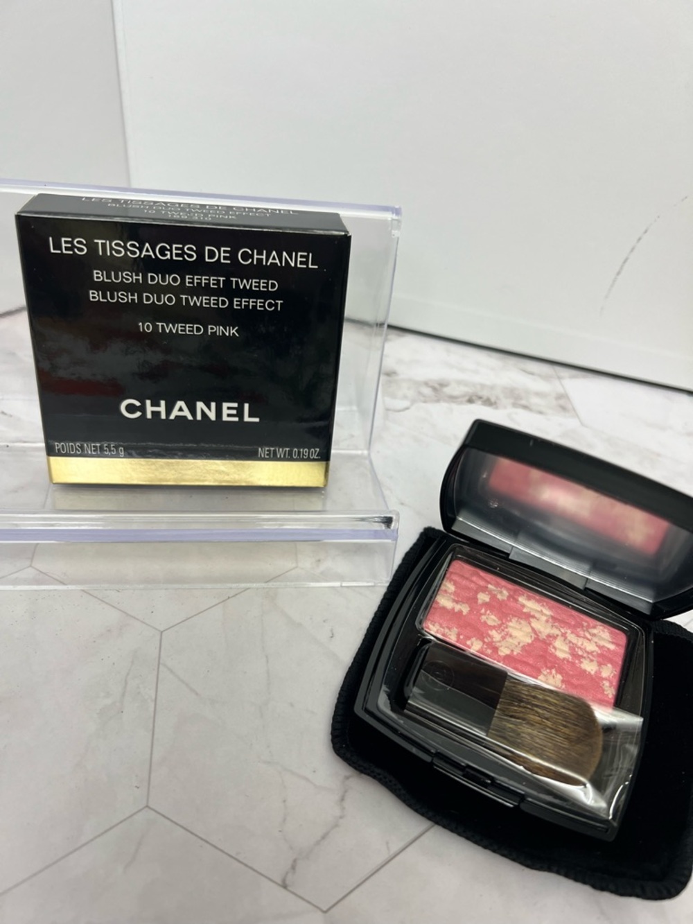 CHANEL Blush Duo Les Tissages - Pink & Gold Marble